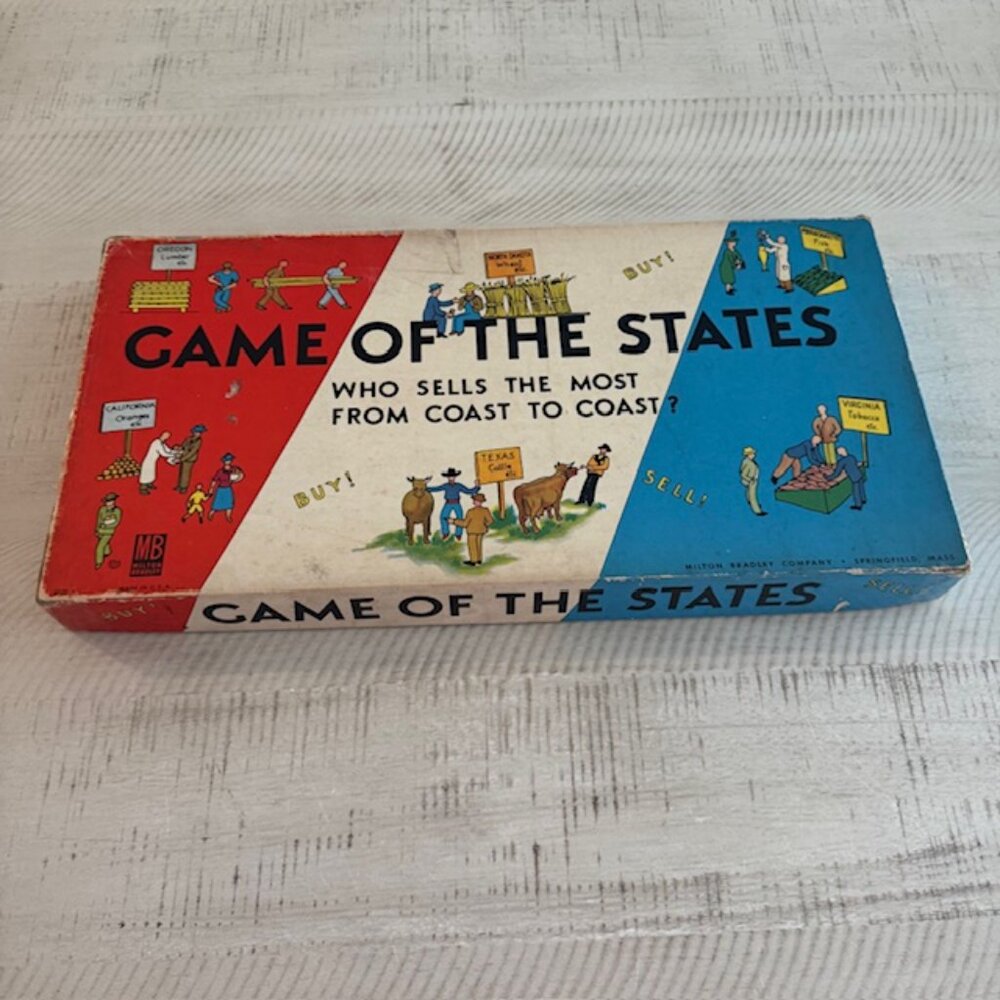 Vintage 1954 Milton Bradley Game of the States #4920